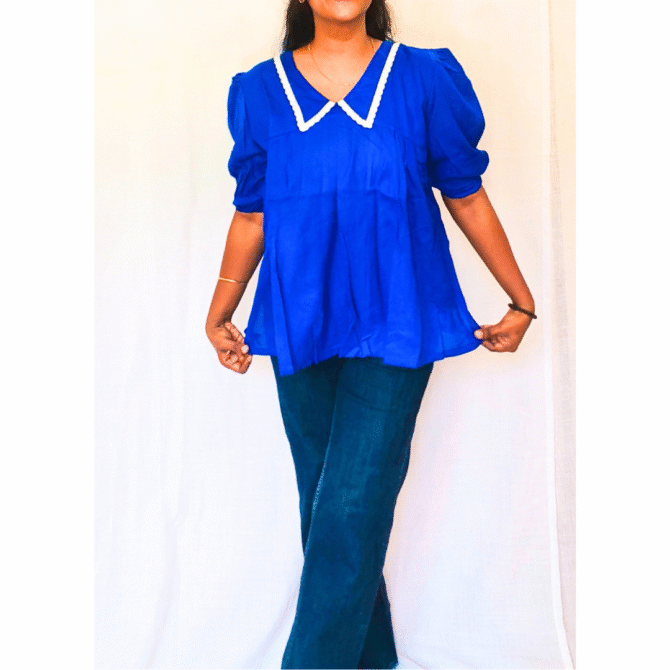 Peter Pan Lace Collar Top - Image 7