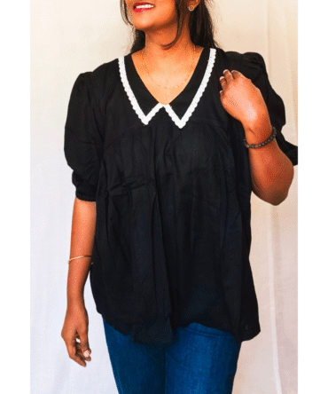 Peter Pan Lace Collar Top
