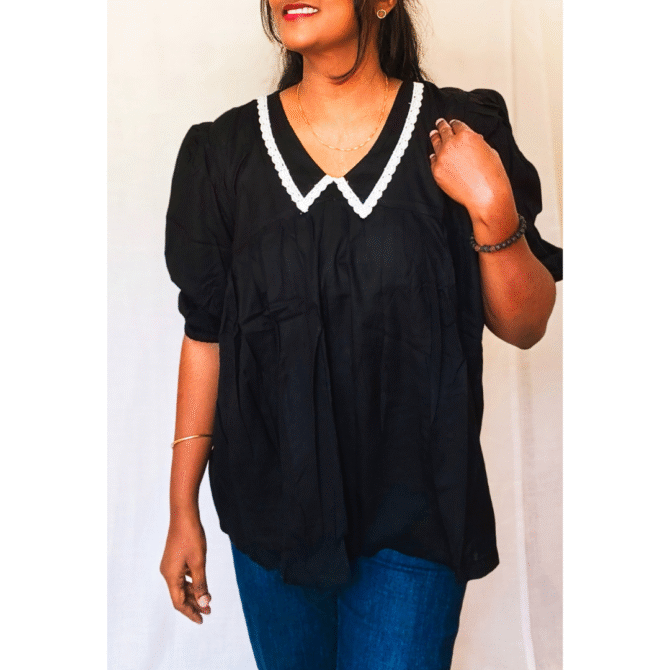Peter Pan Lace Collar Top - Image 9