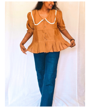 Korean Top with Lace Collar