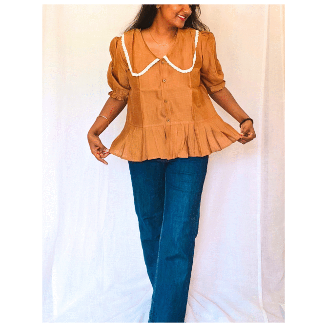 Korean Top with Lace Collar