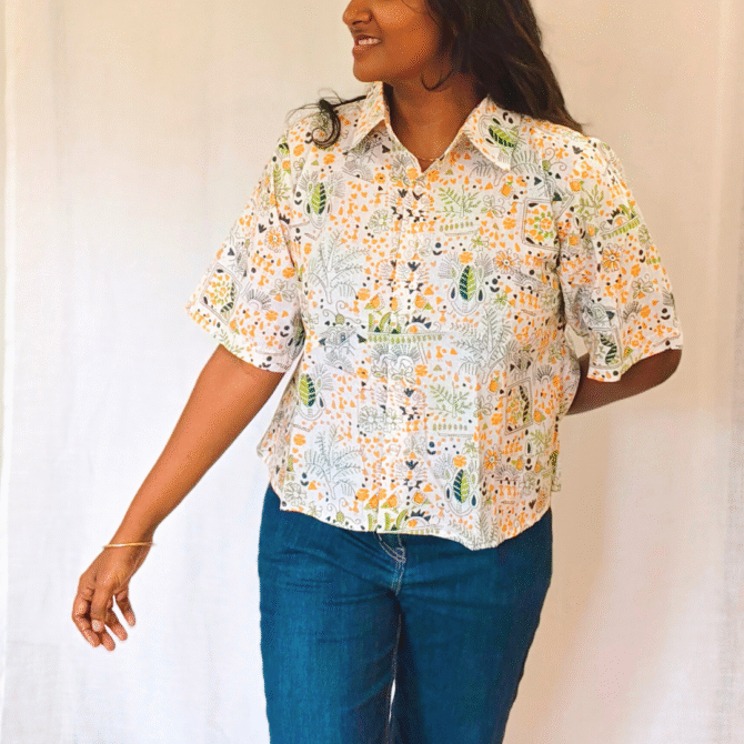 Kalamkari Cotton Crop Shirt - Image 13