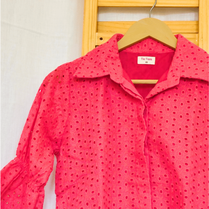 Hakoba Cotton Shirt-Ruffle Sleeve - Image 5