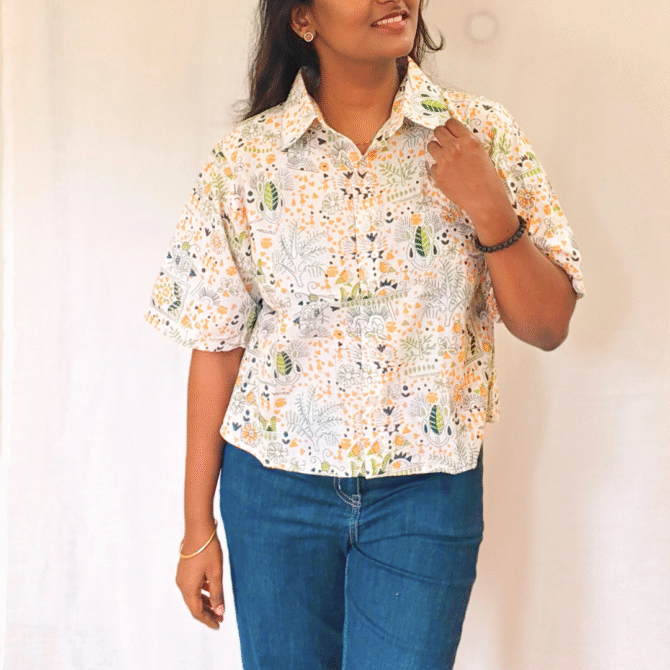 Kalamkari Cotton Crop Shirt - Image 12
