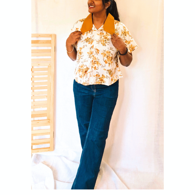 Korean Collar Crop Shirt - Image 14