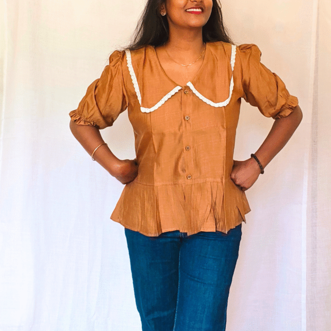 Korean Top with Lace Collar - Image 8