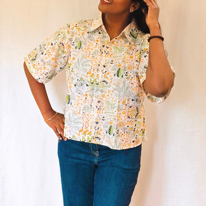 Kalamkari Cotton Crop Shirt - Image 11