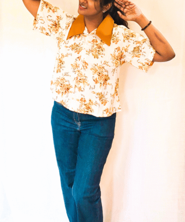 Korean Collar Crop Shirt