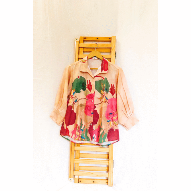 Floral Shirt with Baloon Sleeve - Image 4