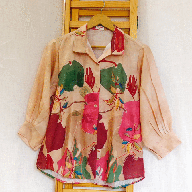 Floral Shirt with Baloon Sleeve - Image 5