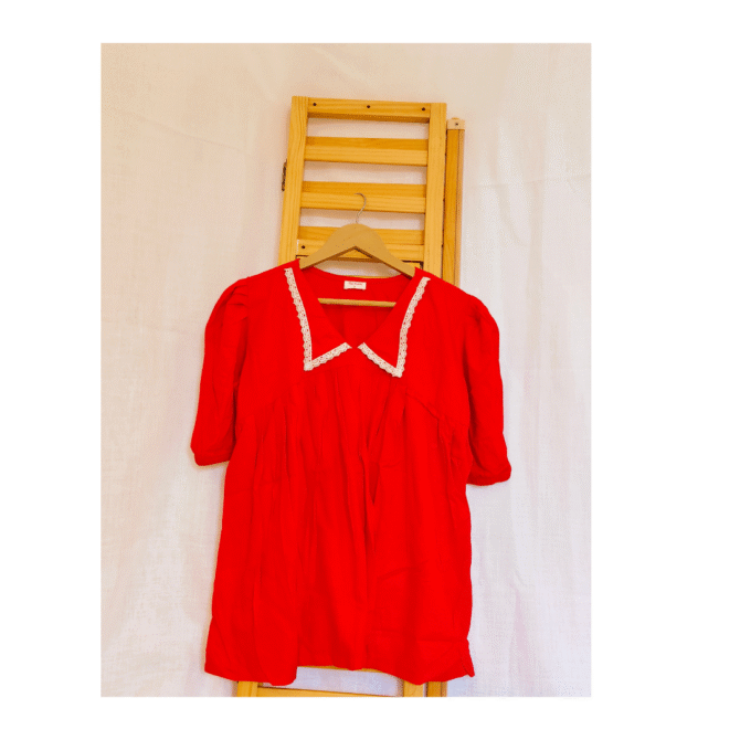 Peter Pan Lace Collar Top - Image 3