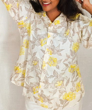 Cotton Shirt with Rope sleeve