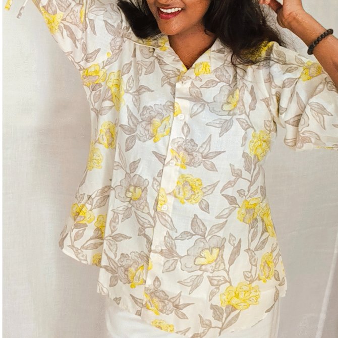 Cotton Shirt with Rope sleeve