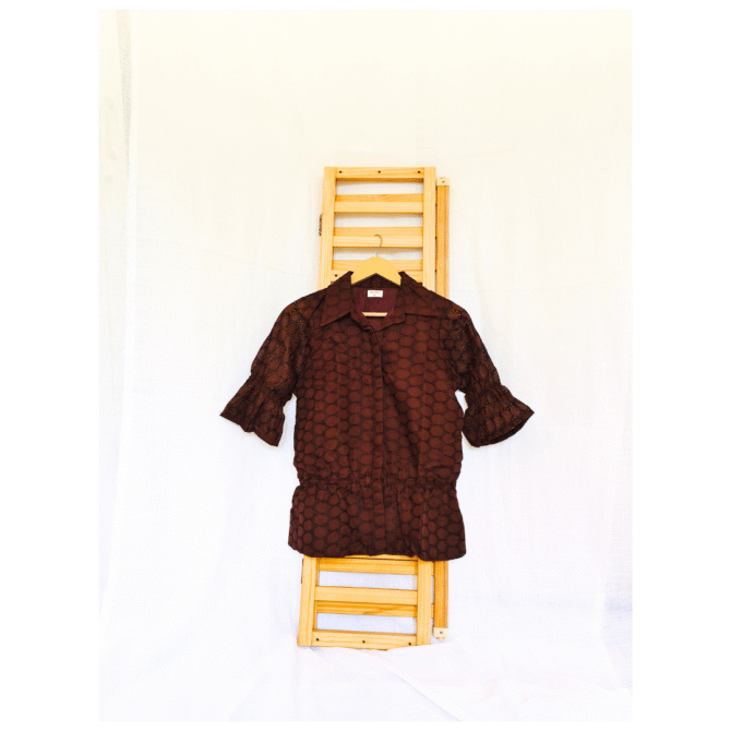 Hakoba Cotton Shirt-Ruffle Sleeve - Image 13