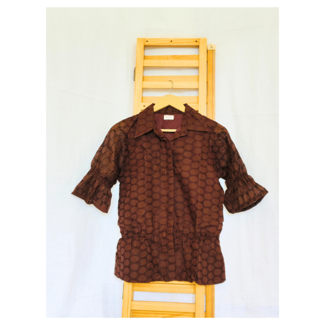 Hakoba Cotton Shirt-Ruffle Sleeve - Image 12
