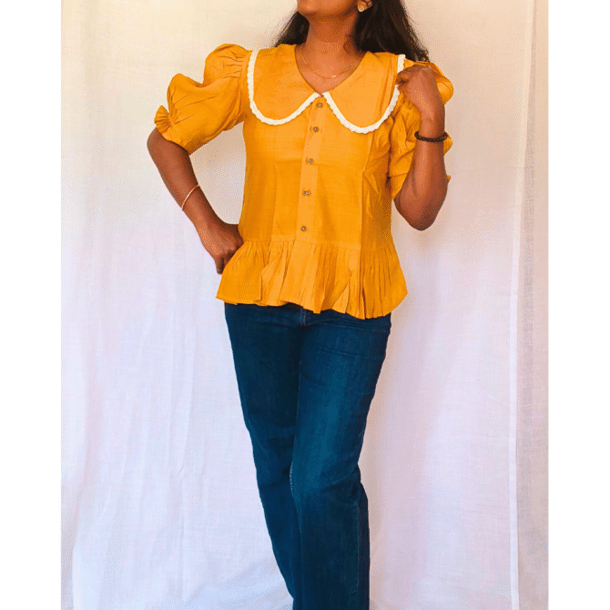 Korean Top with Lace Collar - Image 3