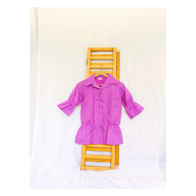 Hakoba Cotton Shirt-Ruffle Sleeve - Image 4