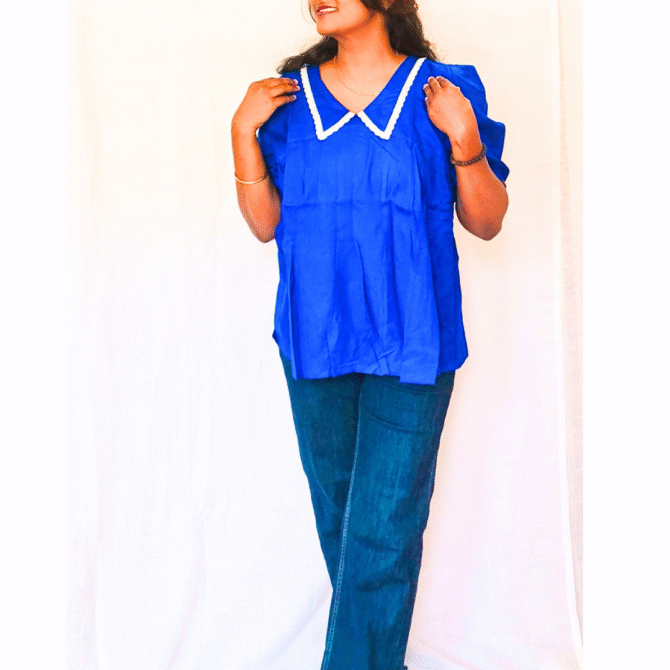 Peter Pan Lace Collar Top - Image 6