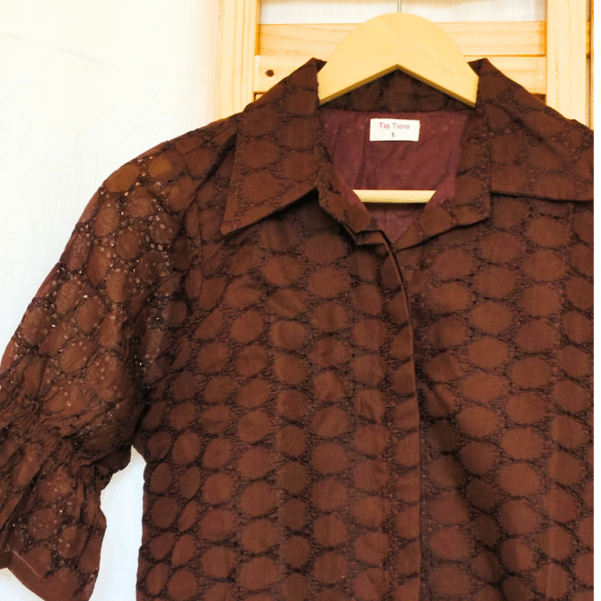Hakoba Cotton Shirt-Ruffle Sleeve - Image 11