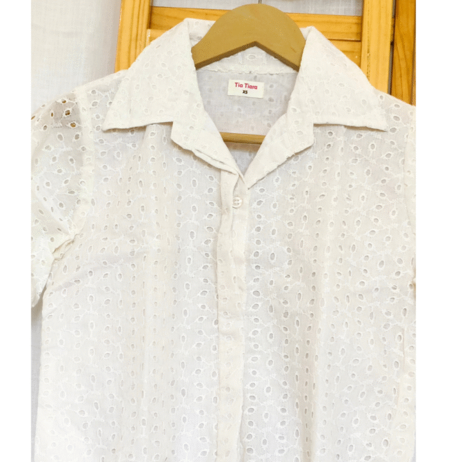 Hakoba Cotton Shirt-Ruffle Sleeve - Image 19
