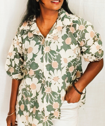 Cotton Shirt with Rope sleeve