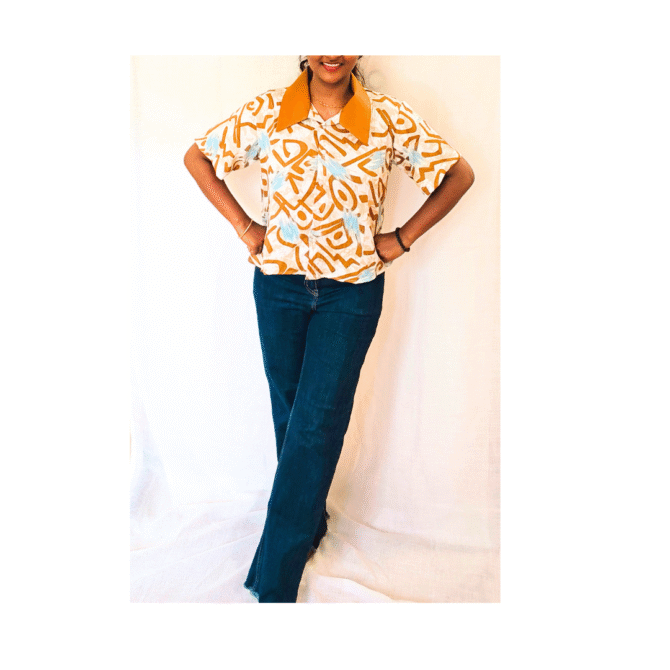 Korean Collar Crop Shirt - Image 30