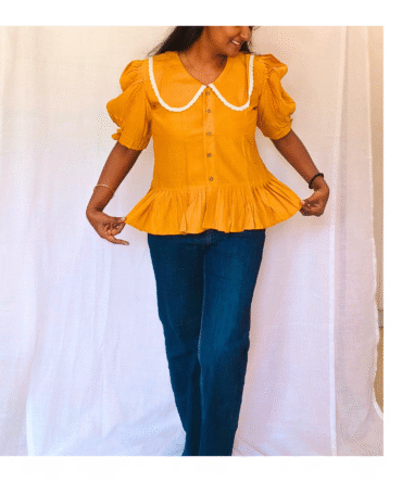 Korean Top with Lace Collar