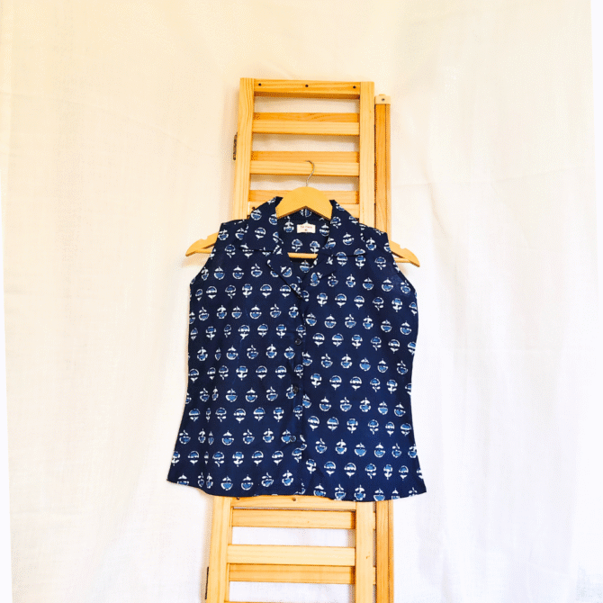 Sleeveless Cotton Shirt - Image 2