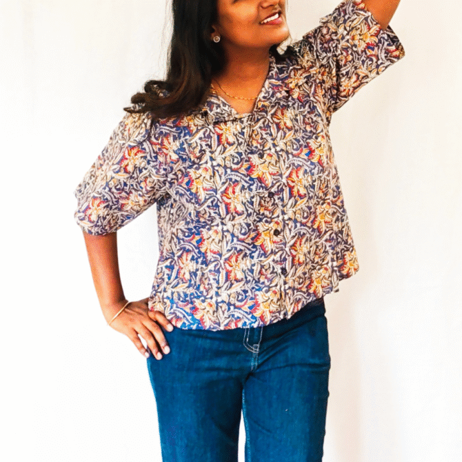 Kalamkari Cotton Crop Shirt - Image 7