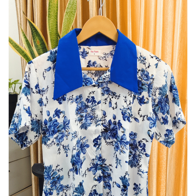 Korean Collar Crop Shirt - Image 5
