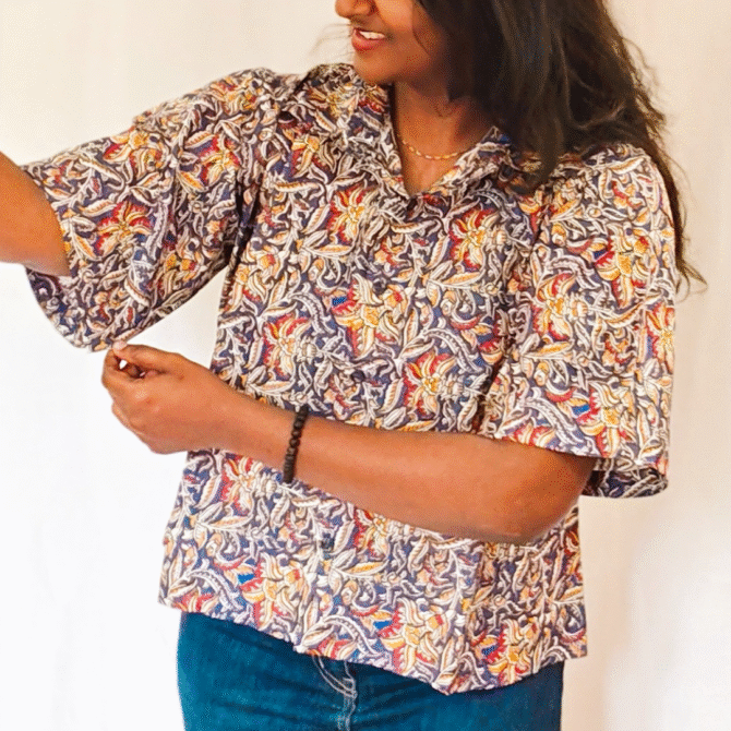 Kalamkari Cotton Crop Shirt - Image 6