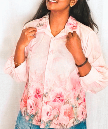 Floral Shirt with Baloon Sleeve