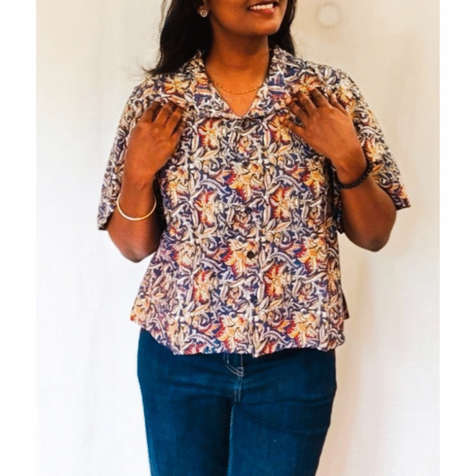 Kalamkari Cotton Crop Shirt - Image 5