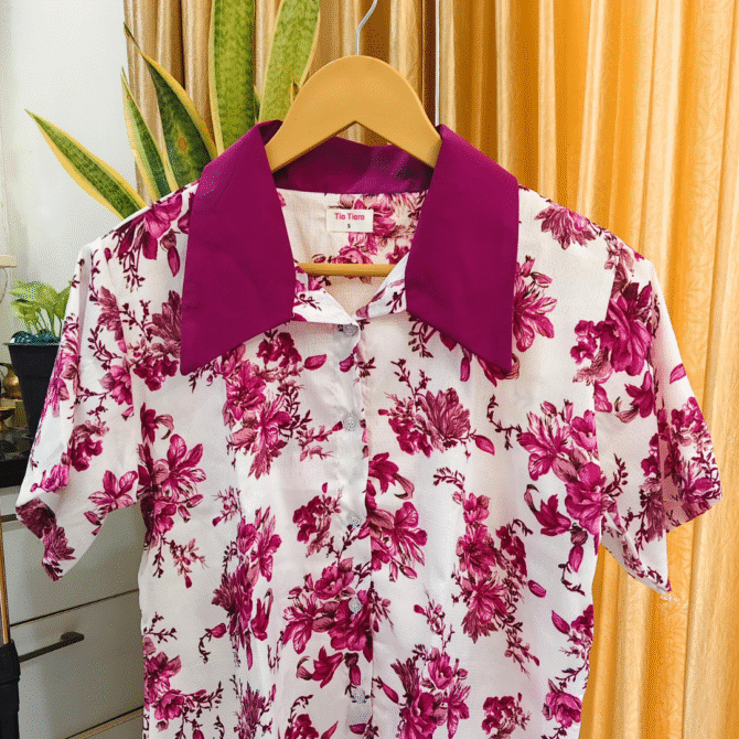 Korean Collar Crop Shirt - Image 12