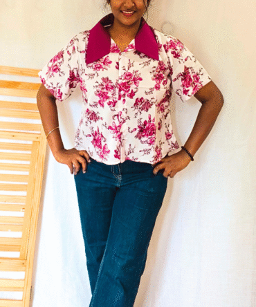 Korean Collar Crop Shirt