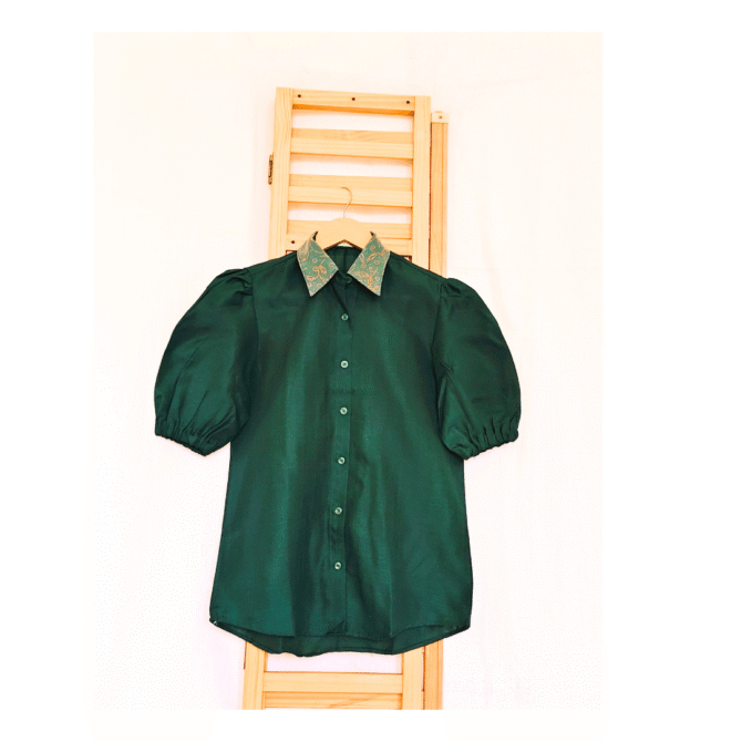 Cotton Shirt with Designer Collar - Image 7