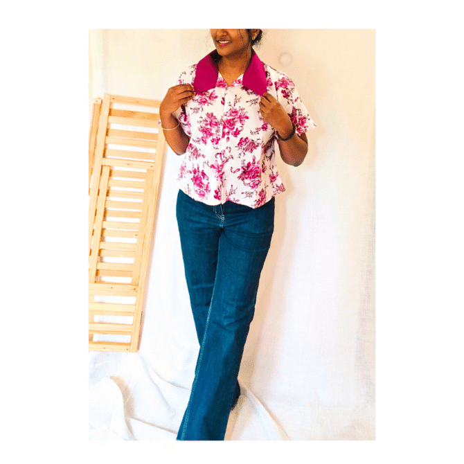 Korean Collar Crop Shirt - Image 8
