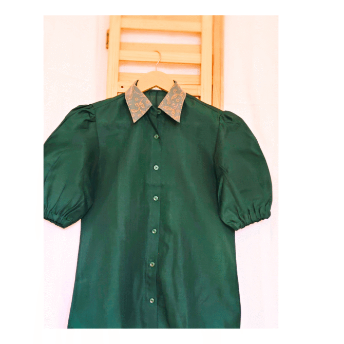 Cotton Shirt with Designer Collar - Image 8