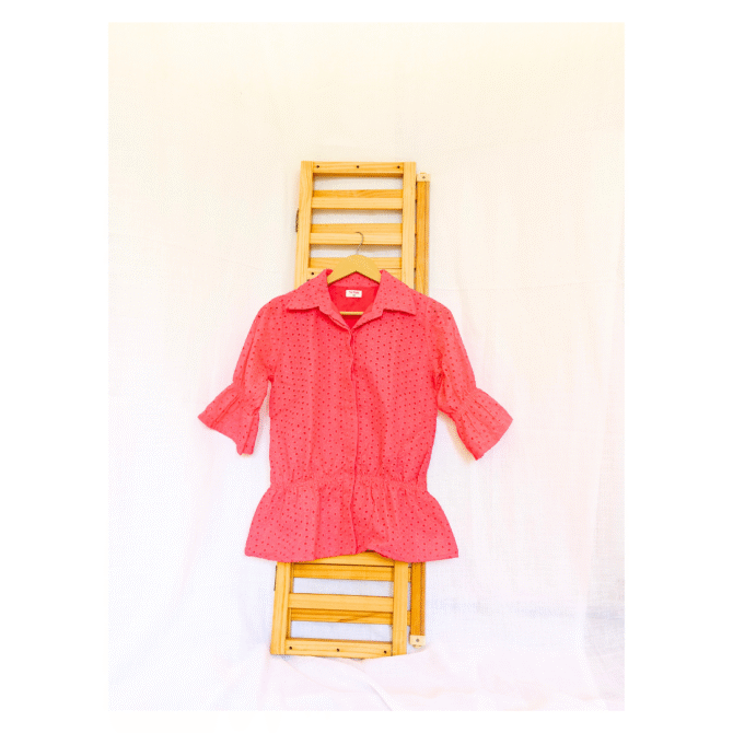 Hakoba Cotton Shirt-Ruffle Sleeve - Image 7